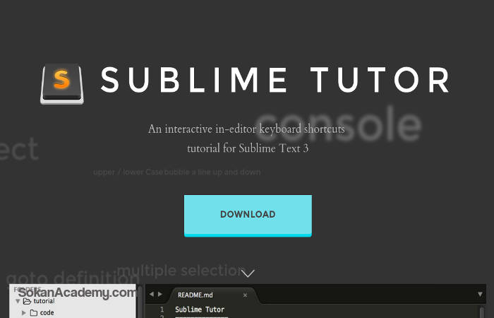 آموزش تعاملی میانبرهای داخل ویرایشگر Sublime Text 3