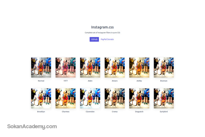 Instagram.css: استایل‌شیتِ CSS که اجازهٔ استفاده از فیلترهای اینستاگرام را در وب‌سایت‌ها می‌دهد