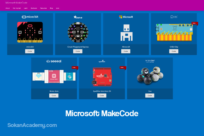 Microsoft MakeCode: وب‌سایت آموزش کدنویسی مایکروسافت برای دانش‌آموزان